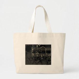 Grand Tote Bag Artwork Abstrait noir
