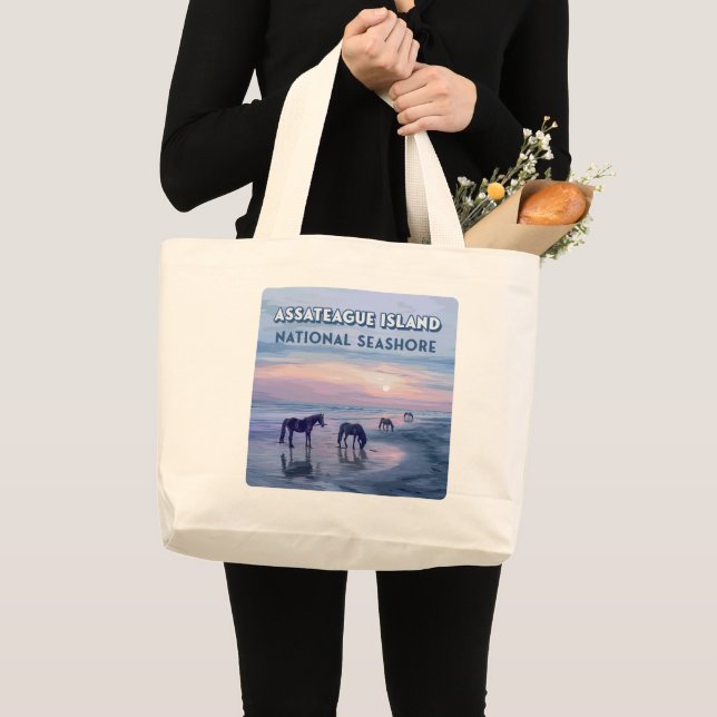 Grand Tote Bag Assateague Island National Seashore Horaires Vinta (Devant (produit))