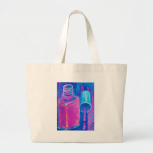 Grand Tote Bag Assez dans le vernis à ongles rose