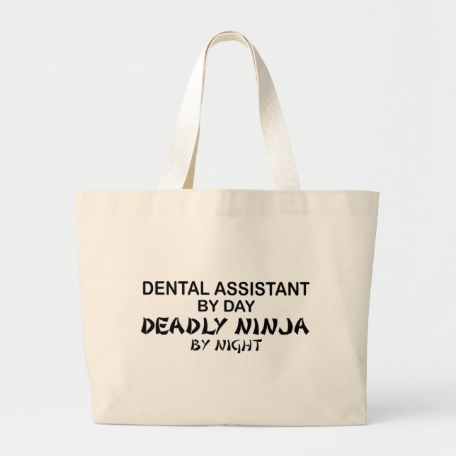 Grand Tote Bag Assistant dentaire Ninja mortel (Devant)
