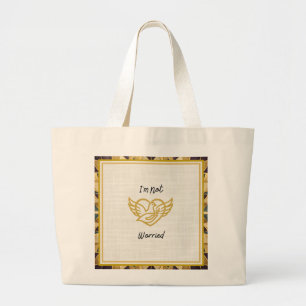Grand Tote Bag Assurance Dorée - Matthieu 6:25