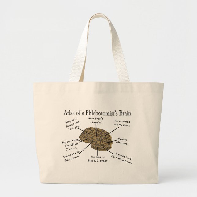 Grand Tote Bag Atlas du cerveau d'un Phlebotomist (Devant)