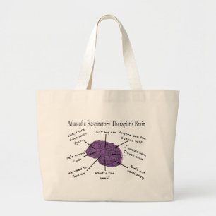 Grand Tote Bag Atlas d'un cerveau de thérapeute respiratoire