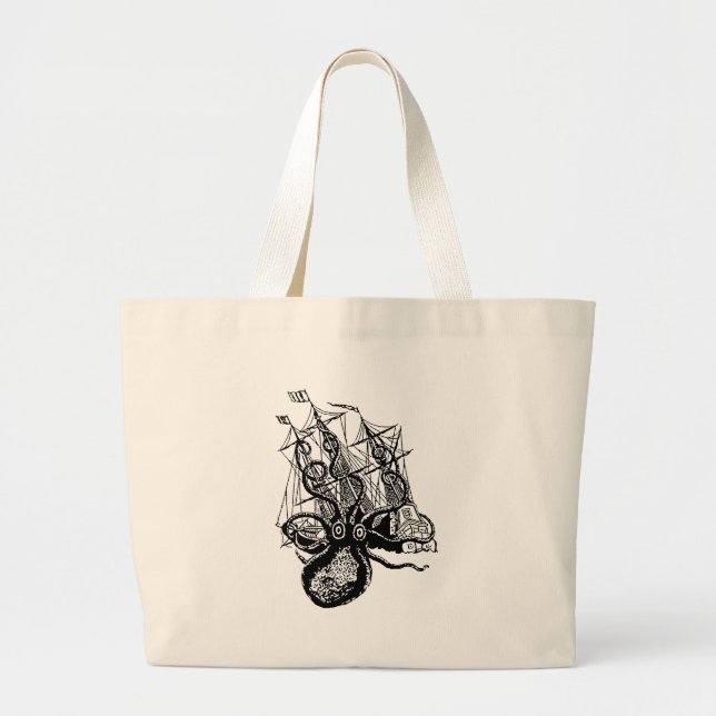 Grand Tote Bag Attaque de Kraken (Devant)