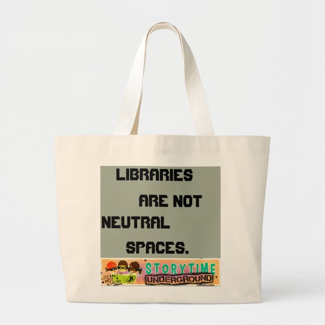 Grand Tote Bag Aucunes bibliothèques neutres fourre-tout (Devant)