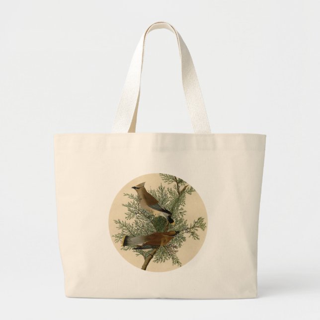 Grand Tote Bag Audubon Cèdre cire oiseau (Devant)