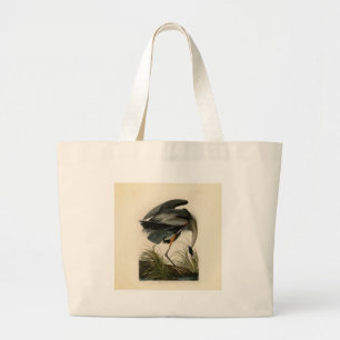 Grand Tote Bag Audubon Great Blue Heron Marsh Bird