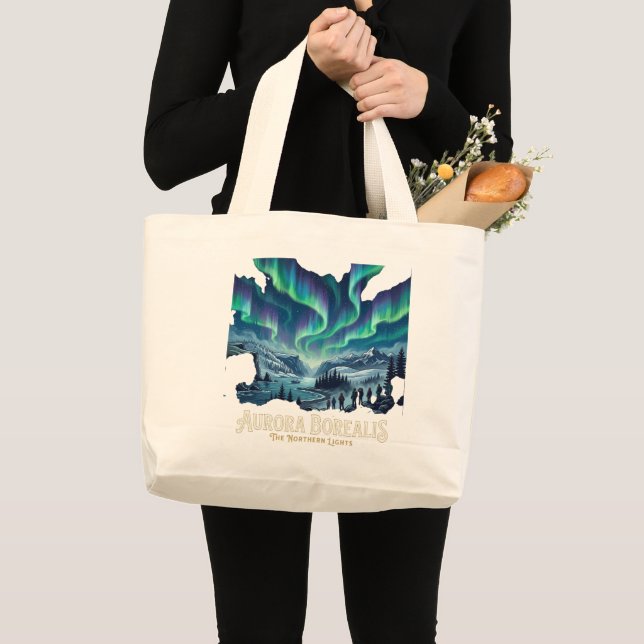 Grand Tote Bag Aurore Boréale (Devant (produit))