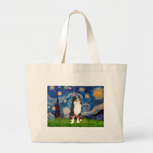 Grand Tote Bag Australian Shepherd (Tri2) - Nuit étoilée