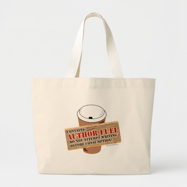 Grand Tote Bag Auteur Carburant Coffee Time Writer Slogan (Devant)