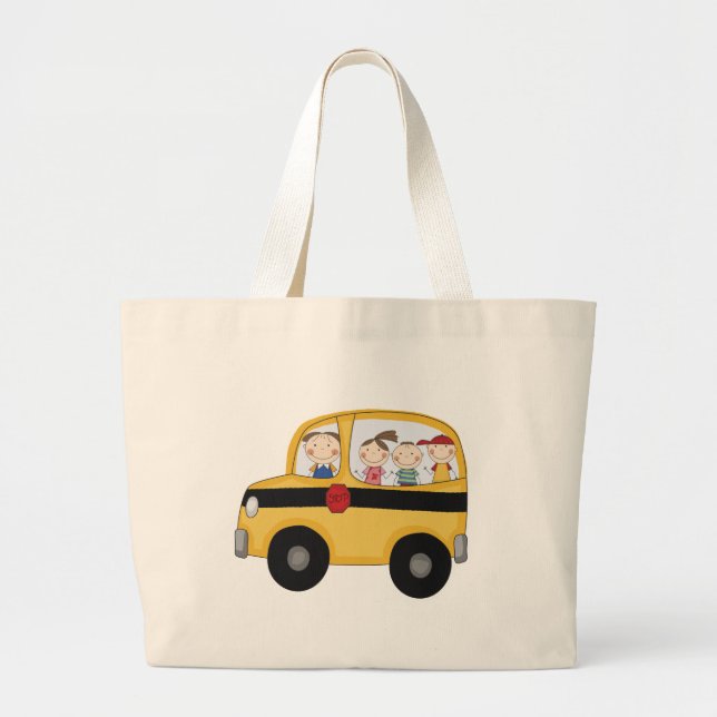 Grand Tote Bag Autobus scolaire avec le T-shirts et les cadeaux (Devant)