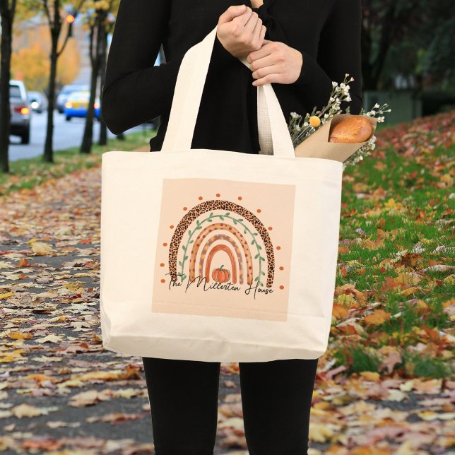 Grand Tote Bag Automne Arc-en-ciel personnalisé (Créateur téléchargé)