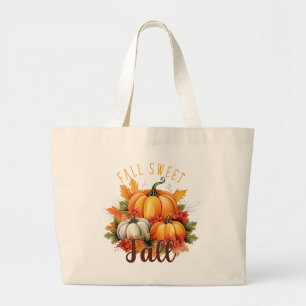 Grand Tote Bag Automne Sweet Automne - Automne Citrouille & Feuil
