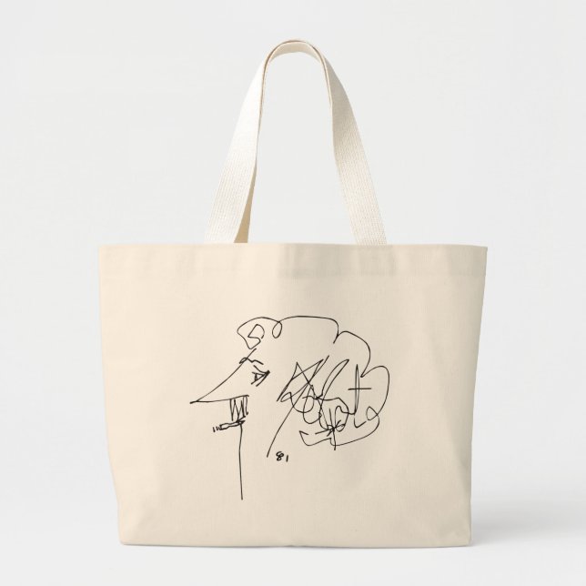 Grand Tote Bag Autoportrait de Kurt Vonnegut (Devant)