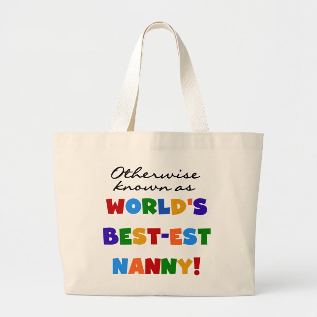 Grand Tote Bag Autrement connu comme le meilleur cadeau de nounou (Devant)