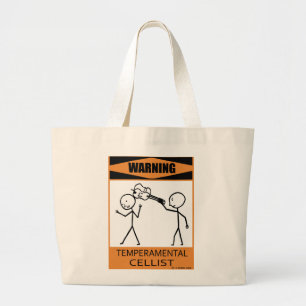 Grand Tote Bag Avertissement Téperamental Cellist