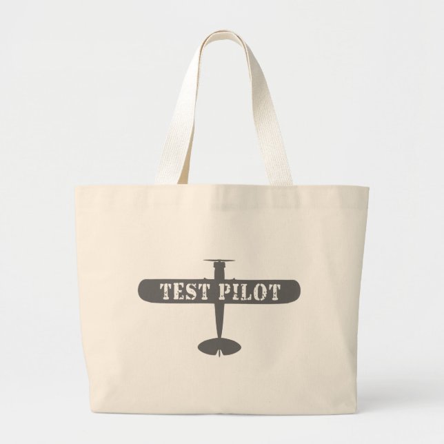 Grand Tote Bag Avion et pilote d'essai (Devant)