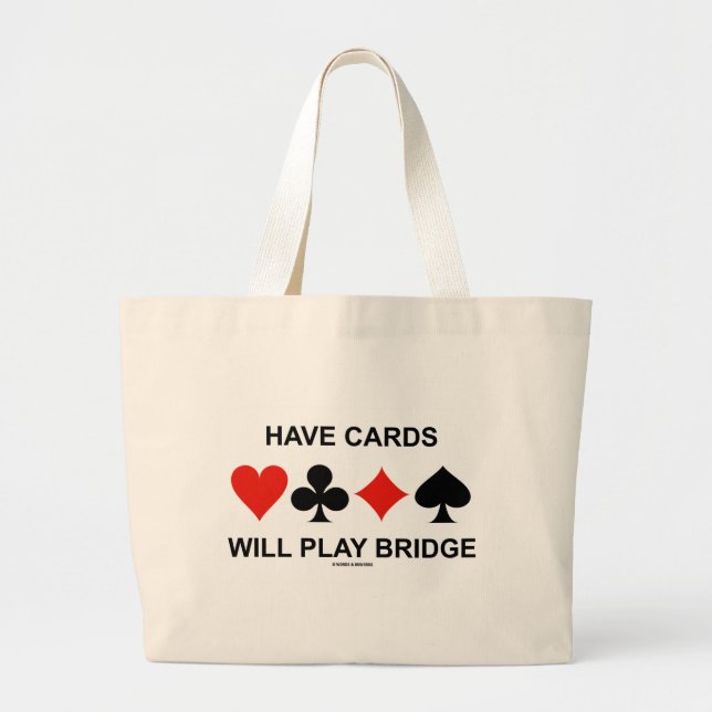 Grand Tote Bag Ayez les cartes jouera au bridge (quatre costumes (Devant)