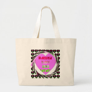 Grand Tote Bag Baby Pink Hearts Hakuna Matata Baby Kids Design.p