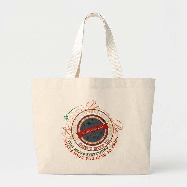 Grand Tote Bag Badge circulaire Règles de Papa (Devant)