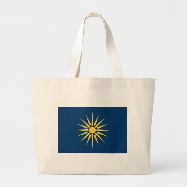 Grand Tote Bag Bag with Flag of Macedonia, Greece (Devant)