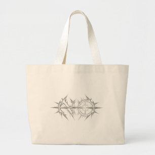 Grand Tote Bag Bague "NON" à picots et barre oblique