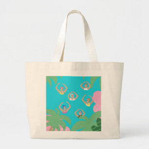 Grand Tote Bag Baigneurs artistiques Illustration de natation a