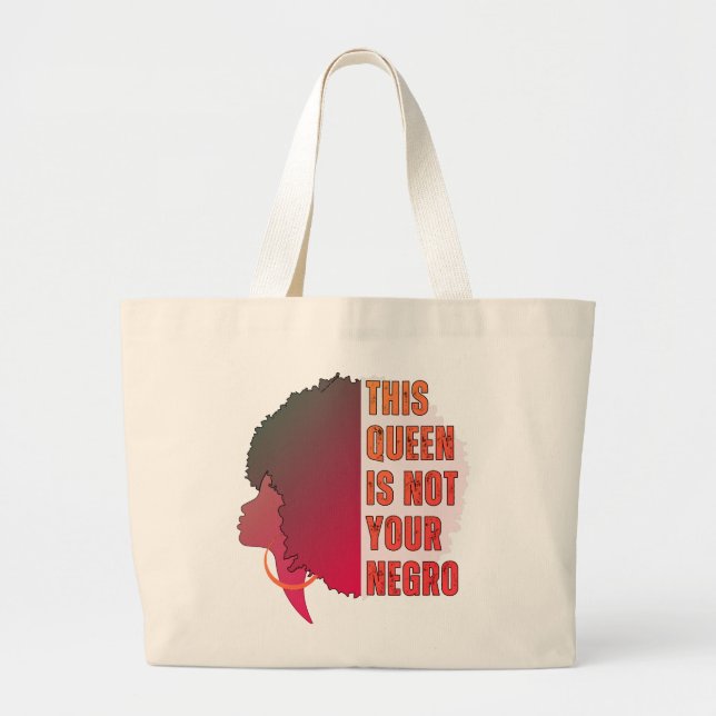 Grand Tote Bag Baldwin CETTE REINE N'EST PAS VOTRE NÉGRO Afro (Devant)