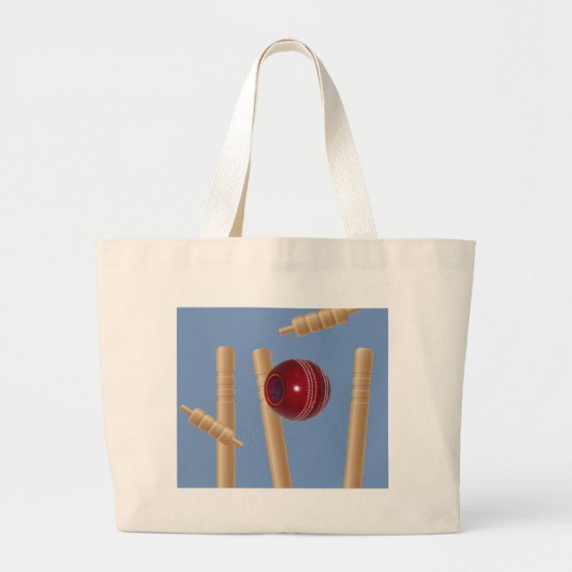 Grand Tote Bag Balle Et Pompes De Cricket, (Devant)