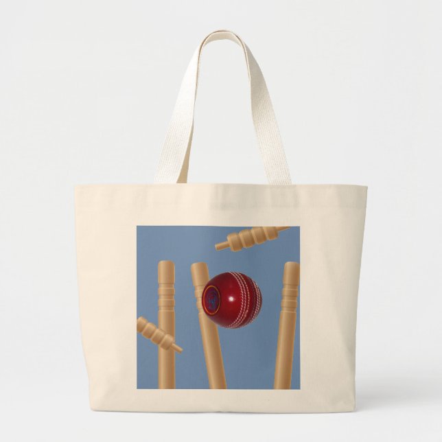 Grand Tote Bag Balle Et Pompes De Cricket, (Devant)