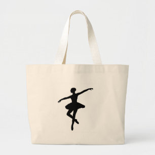 Grand Tote Bag Ballet simple Ballerina noir blanc
