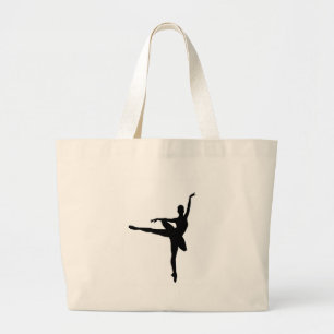 Grand Tote Bag Ballet simple Ballerina noir blanc