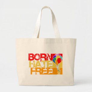 Grand Tote Bag ballons d'arc-en-ciel. la haine née libèrent