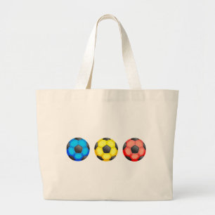 Grand Tote Bag Ballons de football colorés