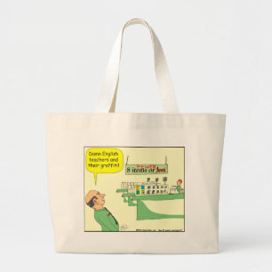 Grand Tote Bag Bande dessinée de 278 professeurs d'Anglais en