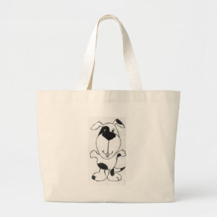 Grand Tote Bag Bande dessinée heureuse de chien