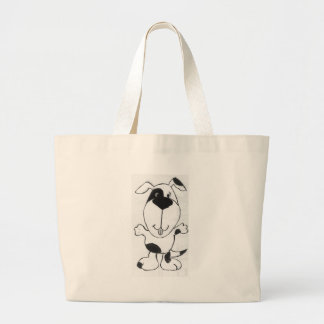 Grand Tote Bag Bande dessinée heureuse de chien
