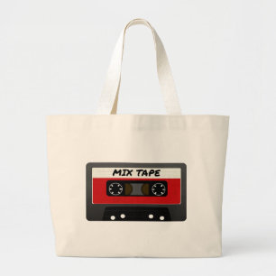 Grand Tote Bag Bande Mix Rouge - 80s Et 90s Cadeau Inspiré Rétr