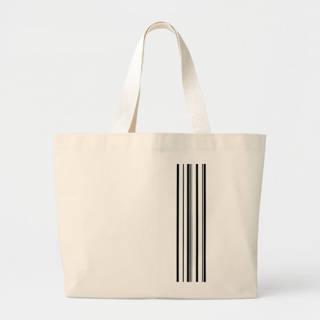 Grand Tote Bag Bandes noires (Devant)