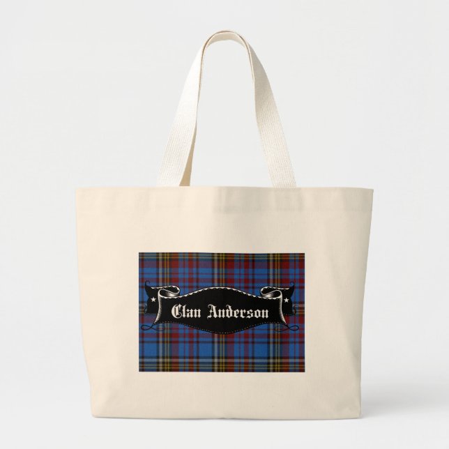 Grand Tote Bag Bannière du clan Anderson (Devant)