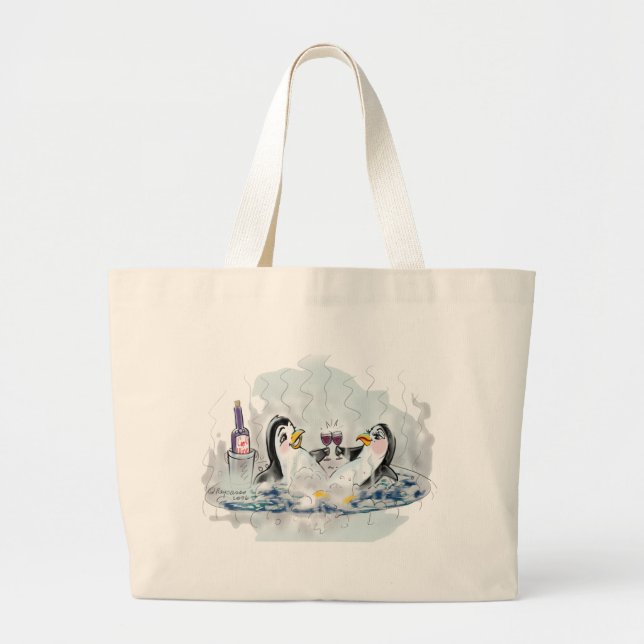 Grand Tote Bag Baquet chaud Penguins_bl (Devant)