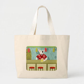 Grand Tote Bag Barre anglaise de Tiki de bull-terrier