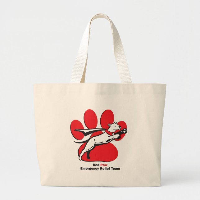 Grand Tote Bag Bases rouges de patte (Devant)