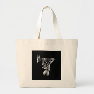 Grand Tote Bag Basket-ball noir et blanc