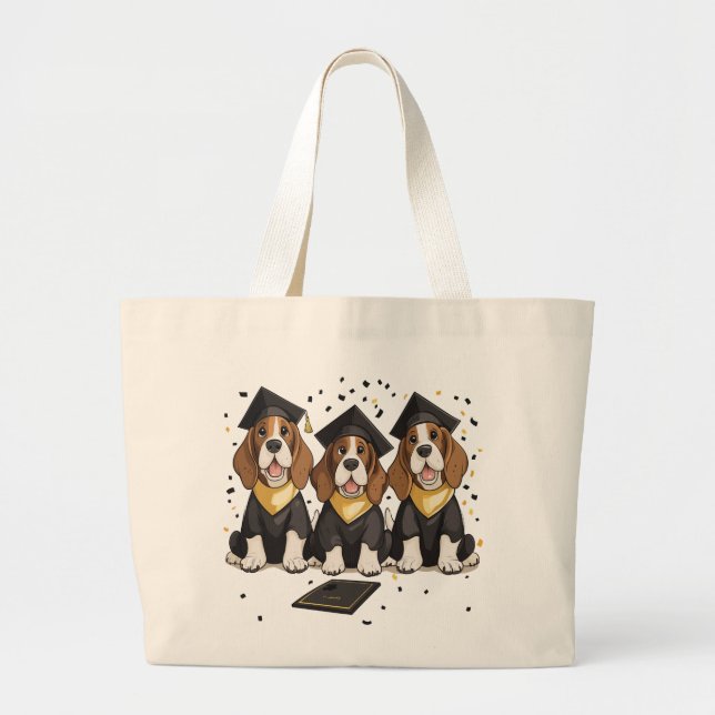 Grand Tote Bag Basset Hound Dogs (Devant)