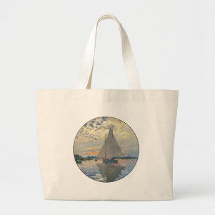 Grand Tote Bag Bateau à voile de Monet Impressionnisme français A