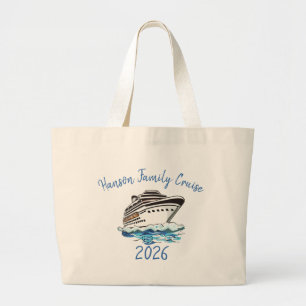 Grand Tote Bag Bateau de croisière amusant personnalisé