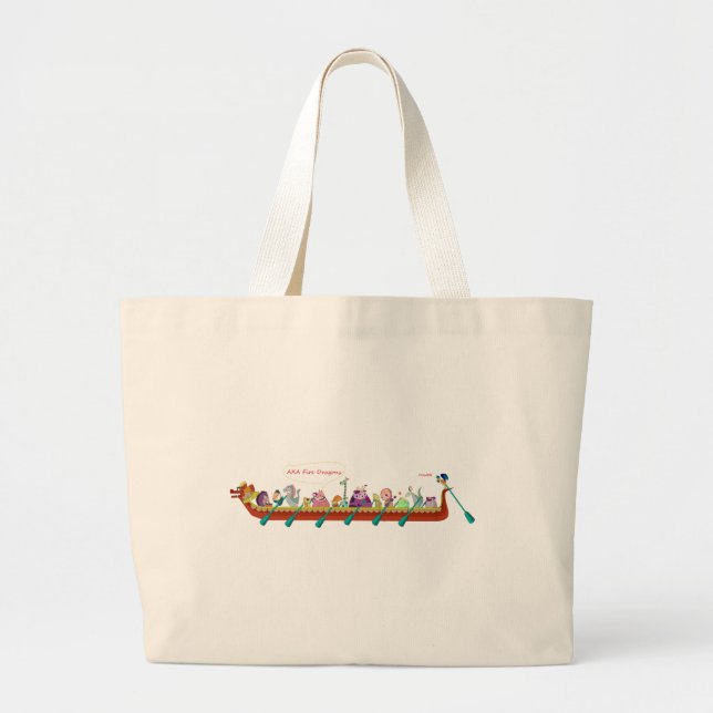 Grand Tote Bag Bateau de dragon - dragons du feu (Devant)