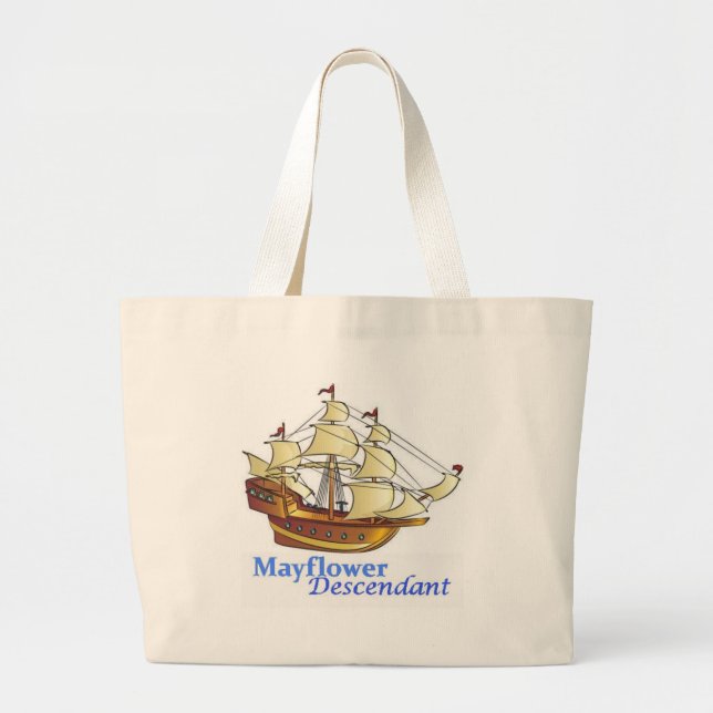 Grand Tote Bag Bateau de navigation de descendant de fleur (Devant)