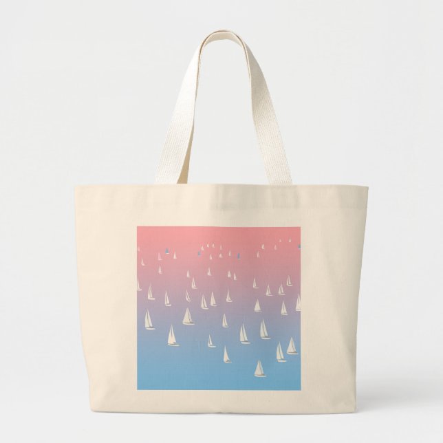 Grand Tote Bag Bateaux à voile sur l'océan (Devant)